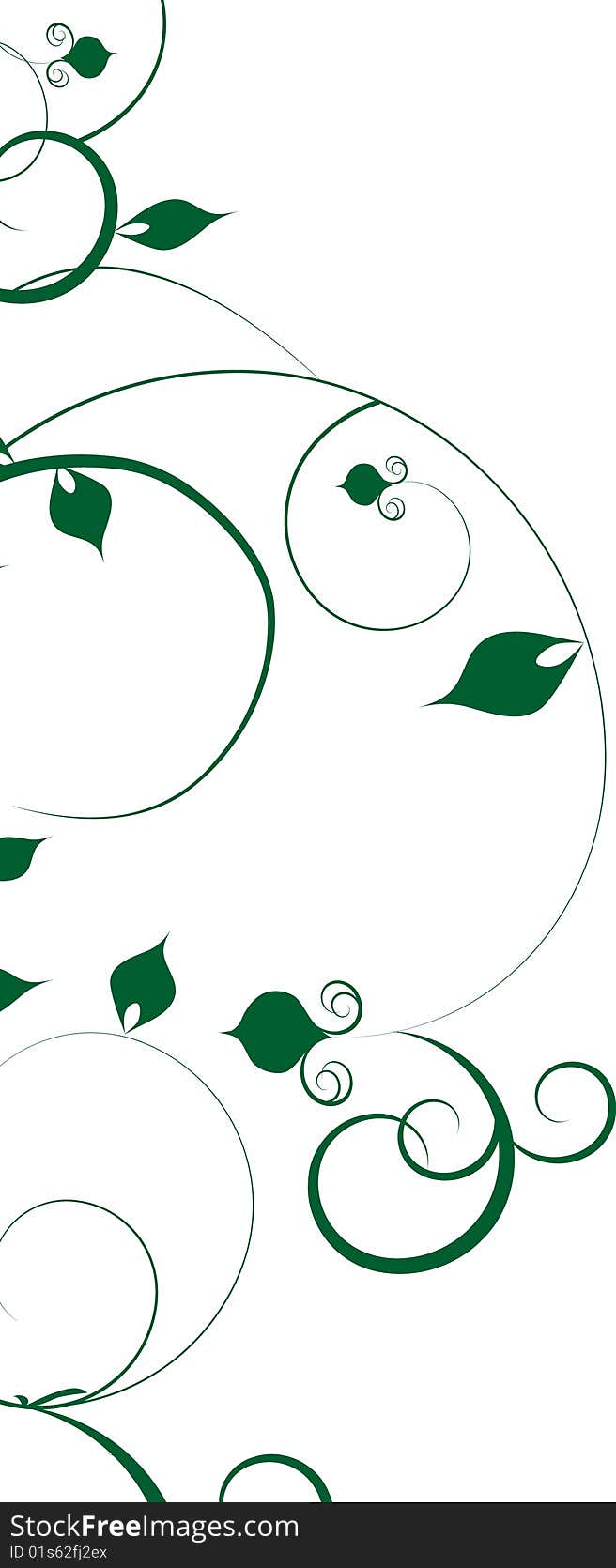 Green decorative design with leaf and space for text