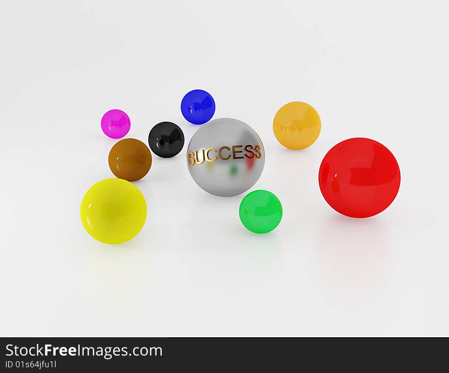 Success balls on isolated background