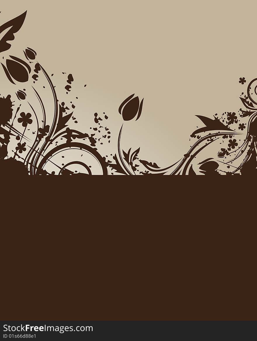 Brown floral background