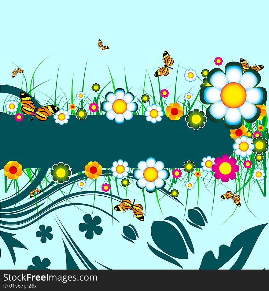 Floral banner with place for your text