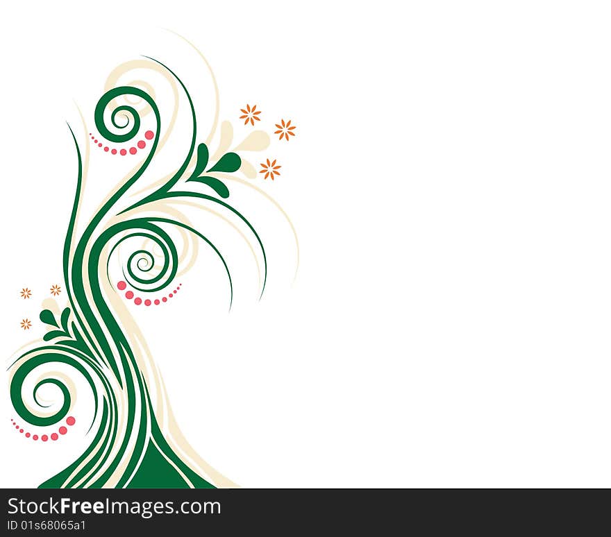 Abstract floral background.Grungy vector