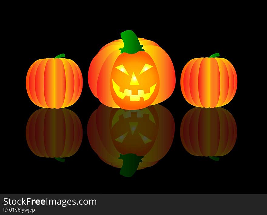 Halloween background with pumpkins