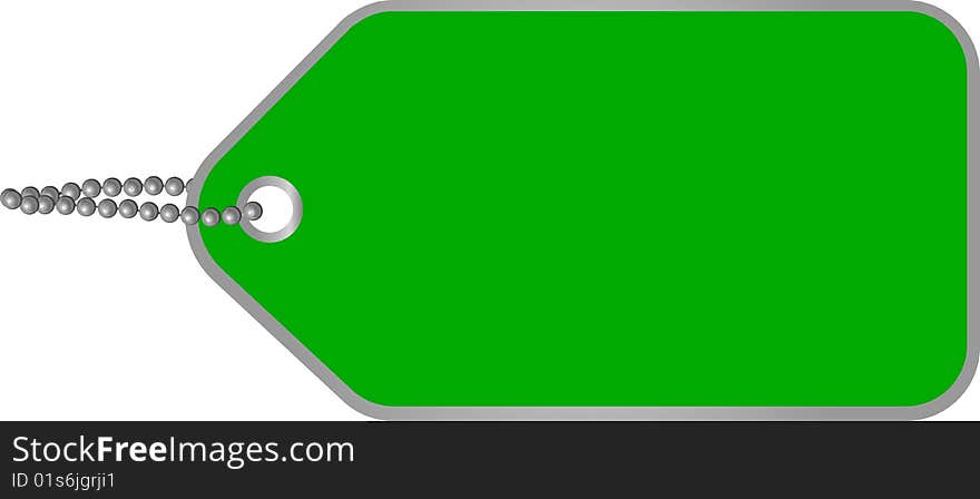 Illustration of a blank green cardboard tag