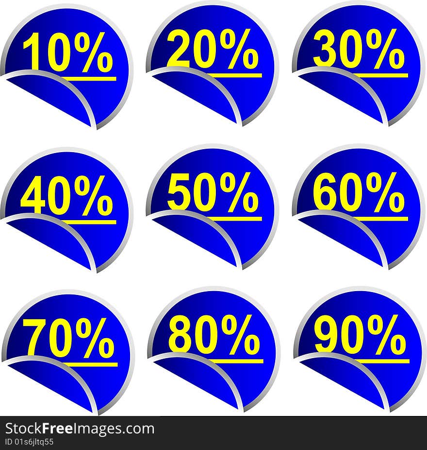 Illustration od Button Discount percentages