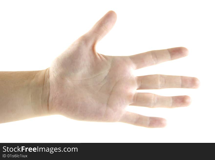 Women hand isolated on a white background