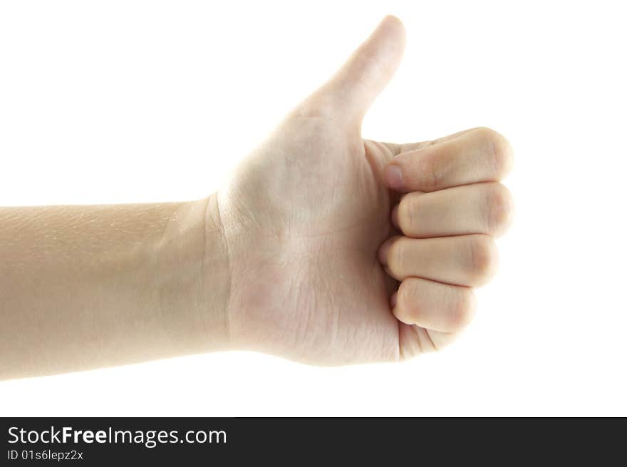 Women hand isolated on a white background