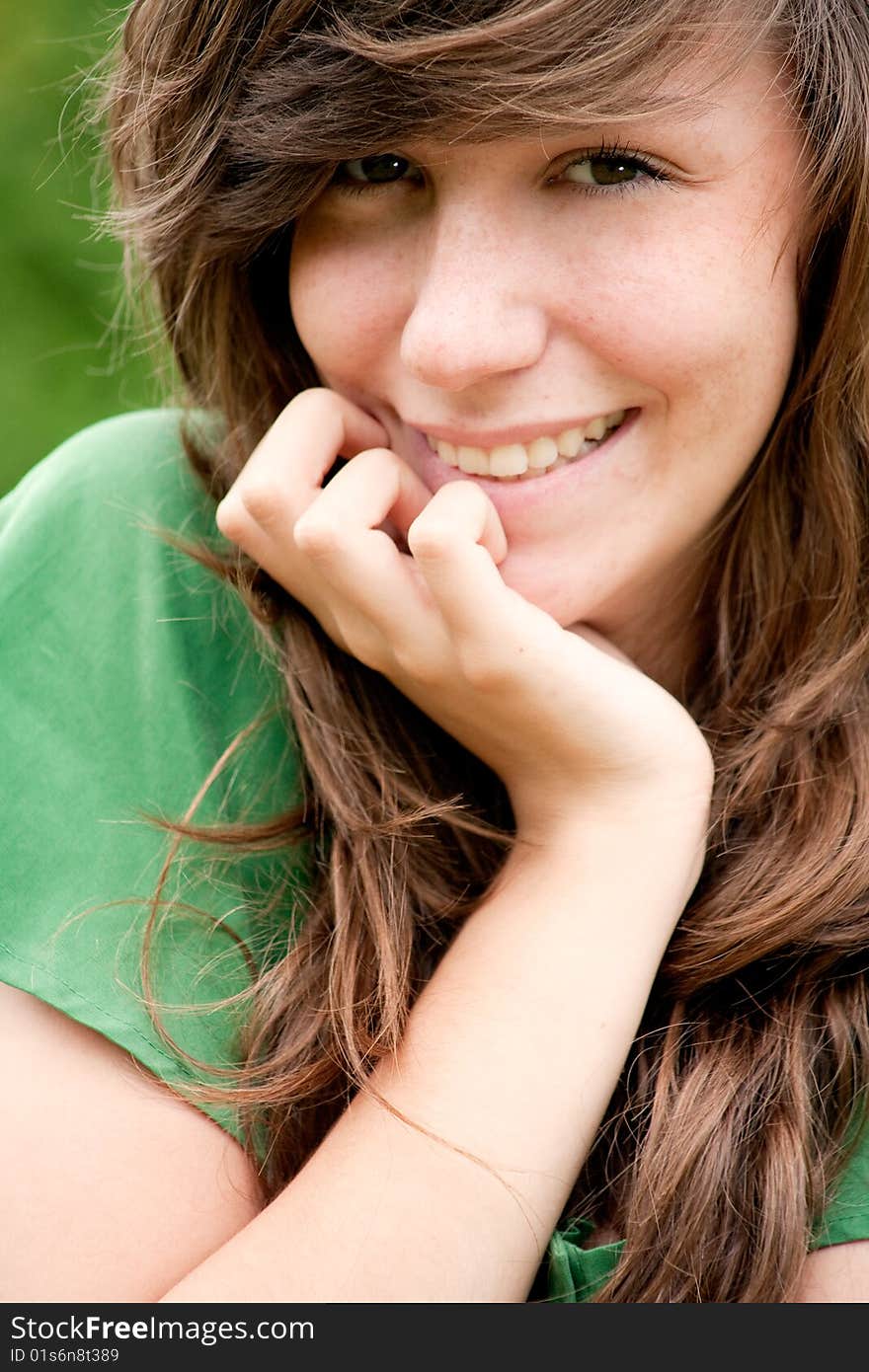 Young fashionable girl in a happy mood. Young fashionable girl in a happy mood