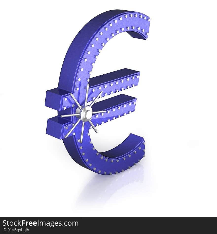 Euro symbol of steel with a handle