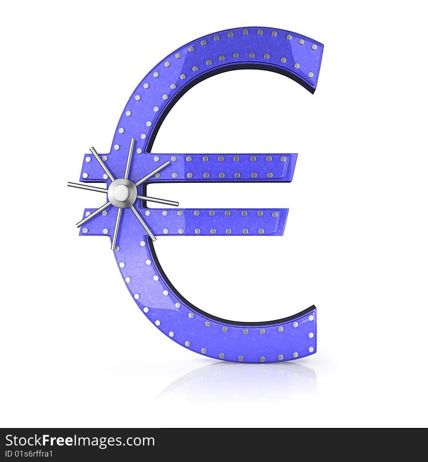 Euro symbol of steel with a handle