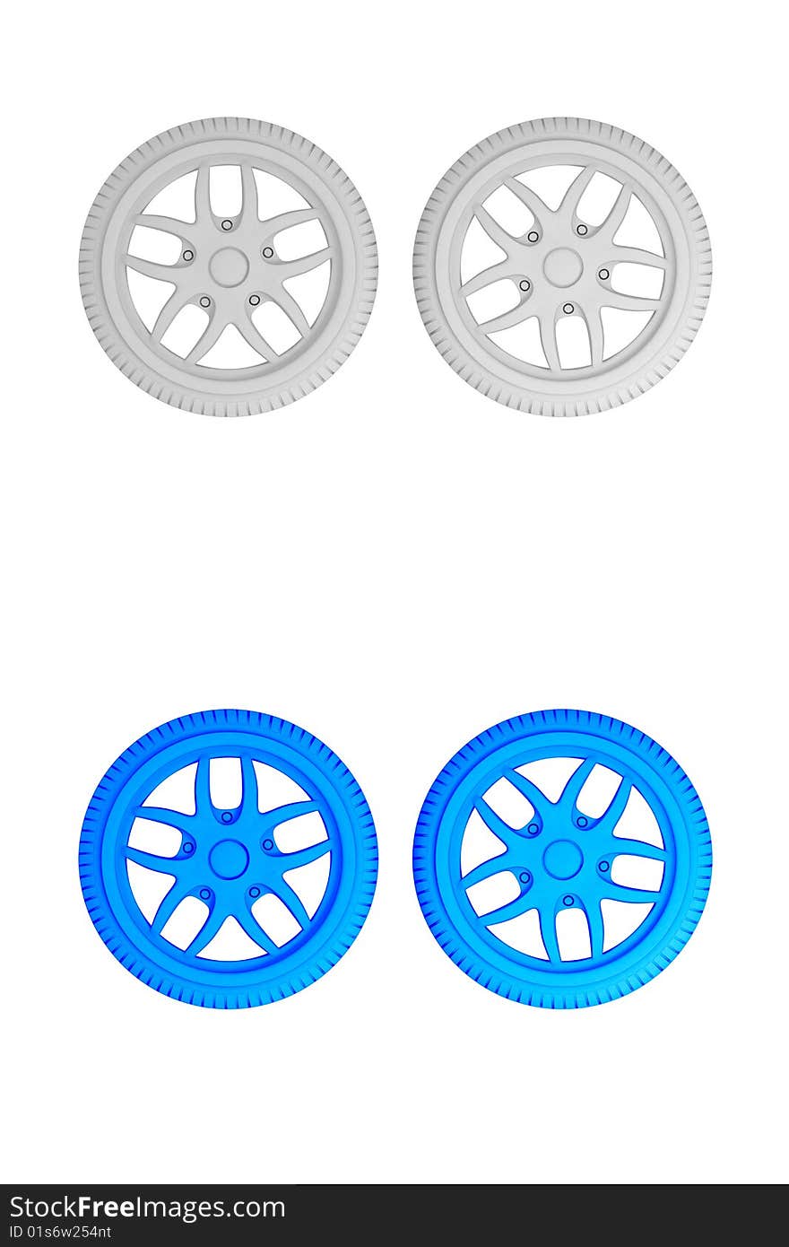 Wheel tires icons, made in 3d