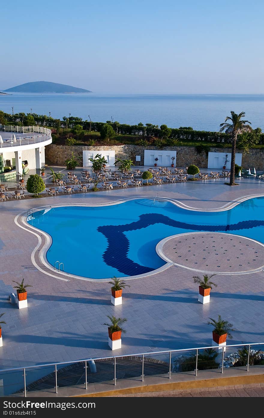 Poolside of luxury tropical resort