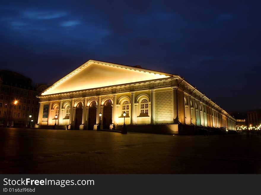 Moscow Manege at night