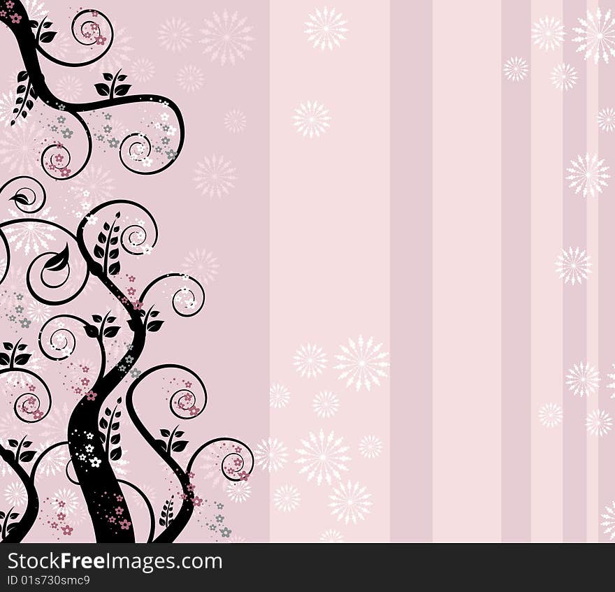 Black and white flowers on beautiful soft pink background. Black and white flowers on beautiful soft pink background