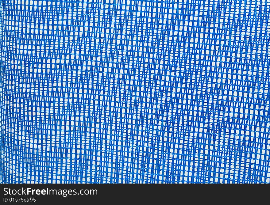 Blue wattled net on a white background