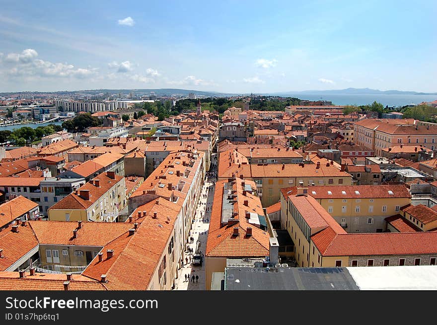 Red roofs of Mediterranean buildings