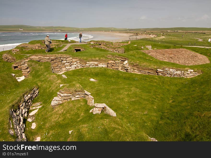 Stone age village Skara Brae on Orkney, Scotland