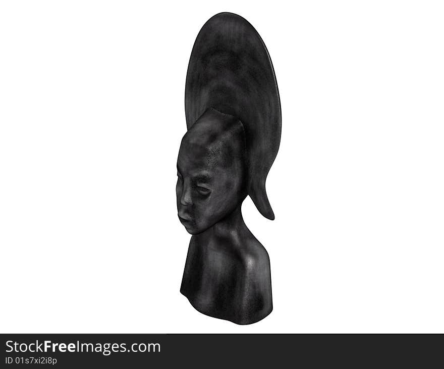 Rendered 3d isolated old african statuette. Rendered 3d isolated old african statuette