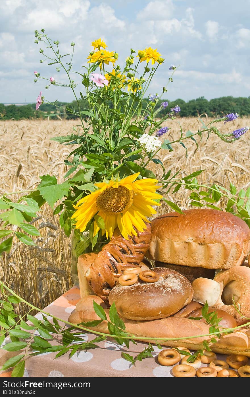 Wild flowers and bread.