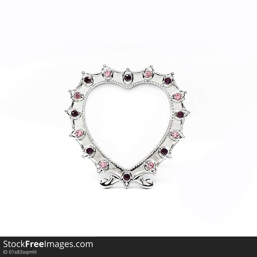 Decorate frame, looks like heart, for photo on white background. Decorate frame, looks like heart, for photo on white background.