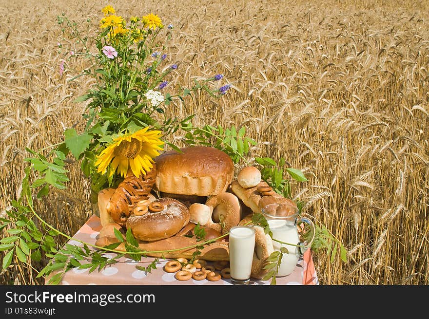 Wild flowers and bread.