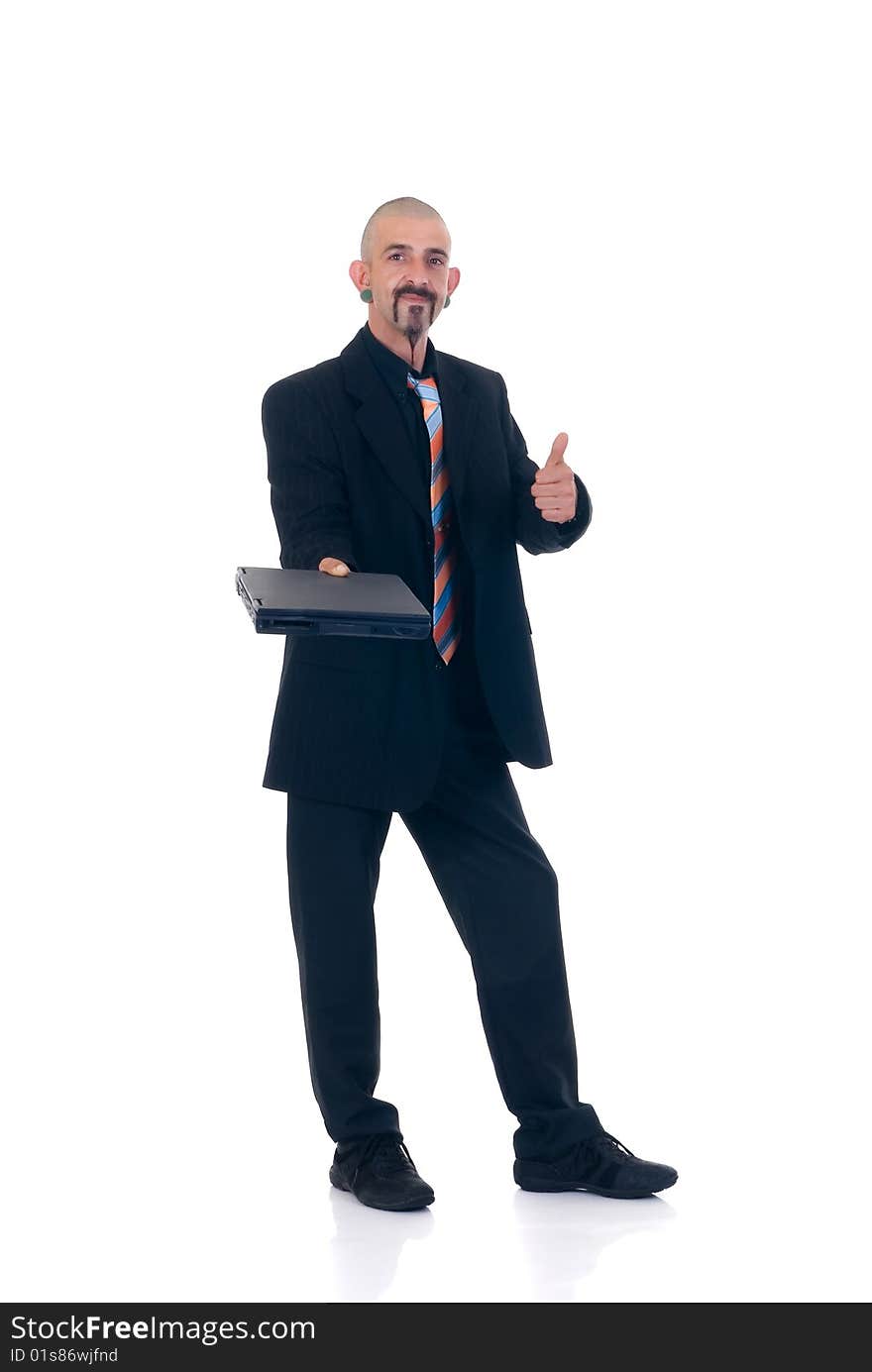 Alternative businessman formal dressed, studio shot