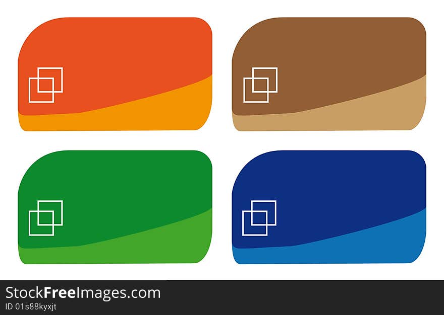 Vector collection 4 business cards templates with modern abstract design