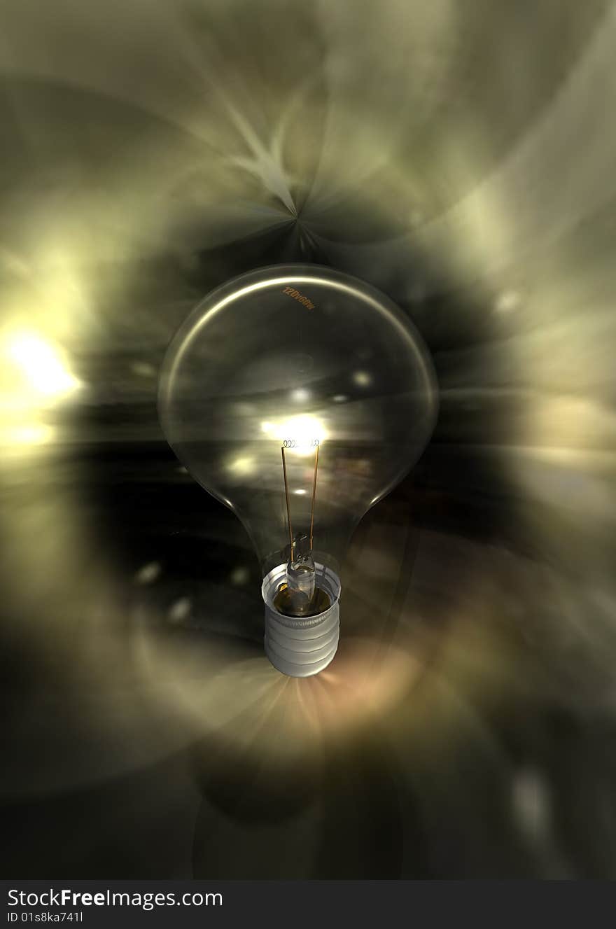 Lightbulb with abstract background, nice render