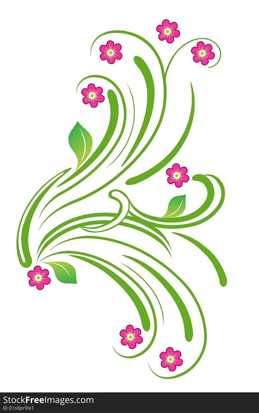 Vector illustration of floral elements. Vector illustration of floral elements.