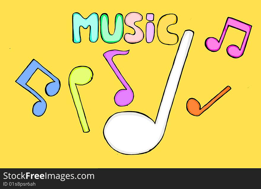 An illustration of a simple background about Music