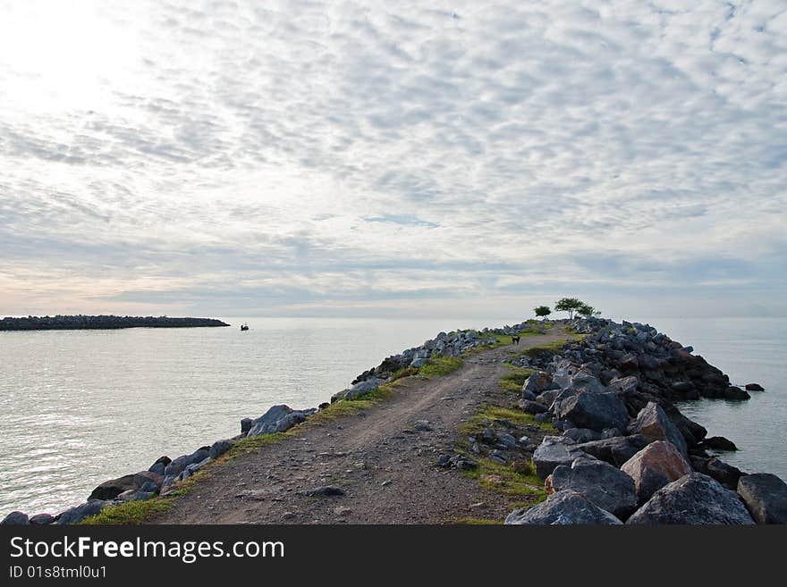 Jetty in fisherman village, Petchaburi province, Thailand. Jetty in fisherman village, Petchaburi province, Thailand