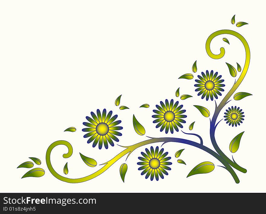 Illustrated background with floral ornament. Illustrated background with floral ornament