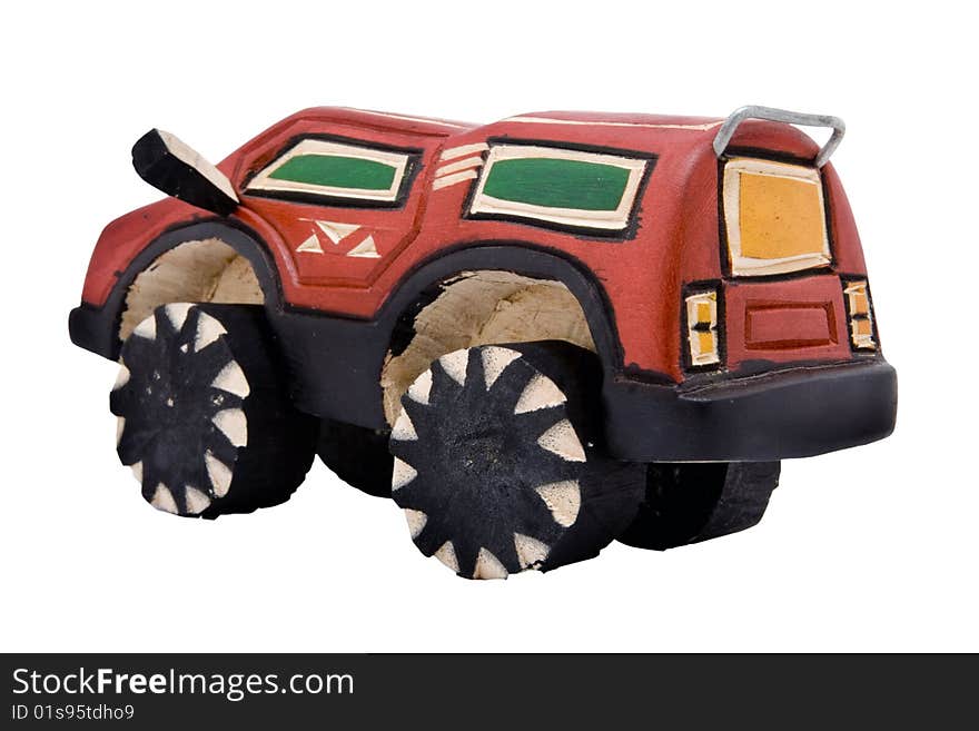 Wooden toy SUV