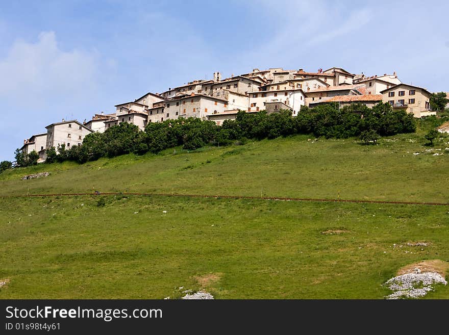 A view of umbria village in the hill. A view of umbria village in the hill