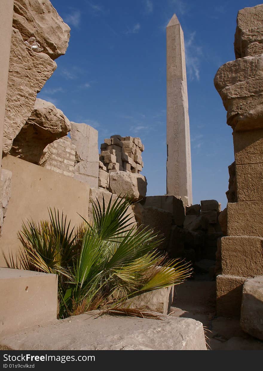 Obelisk in the temple complex of Karnak