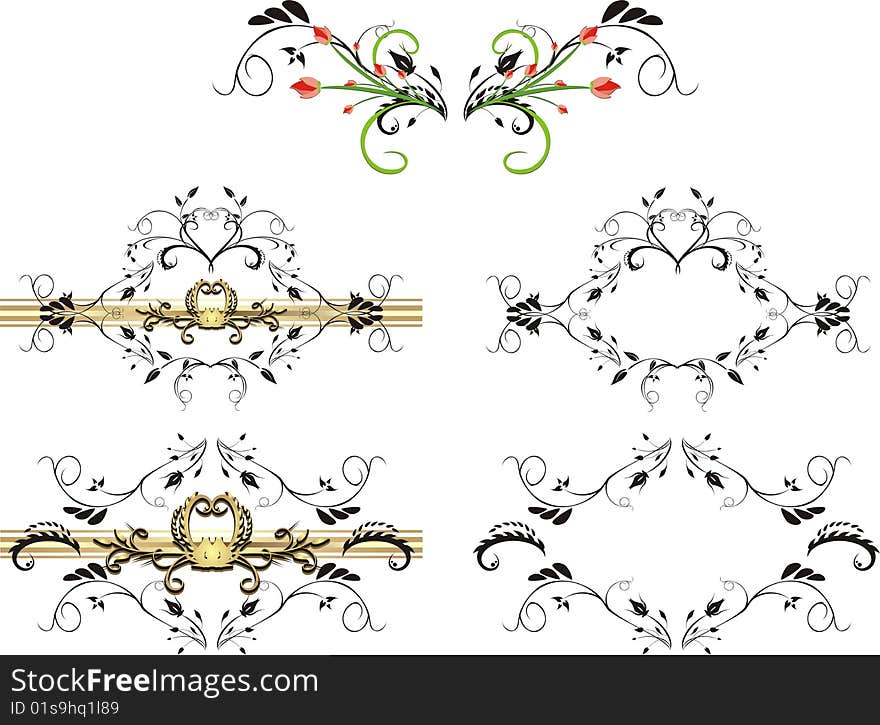 Patterns of ornaments for design. Vector illustration