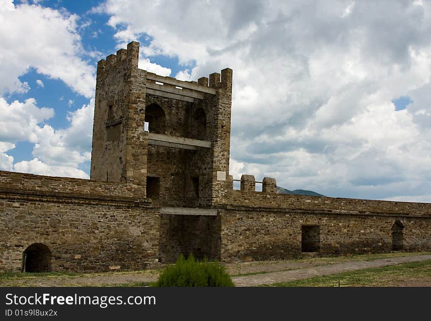 Ruins of The Genoa Fortress in Sudak, Crimea