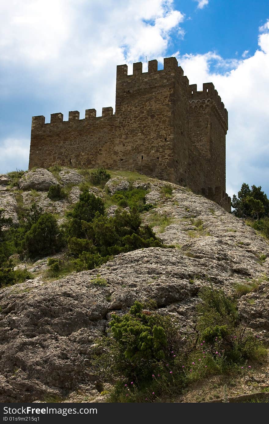 Ruins of The Genoa Fortress in Sudak, Crimea