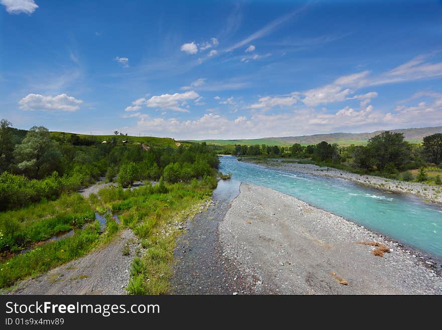 Beautiful landscape with the river