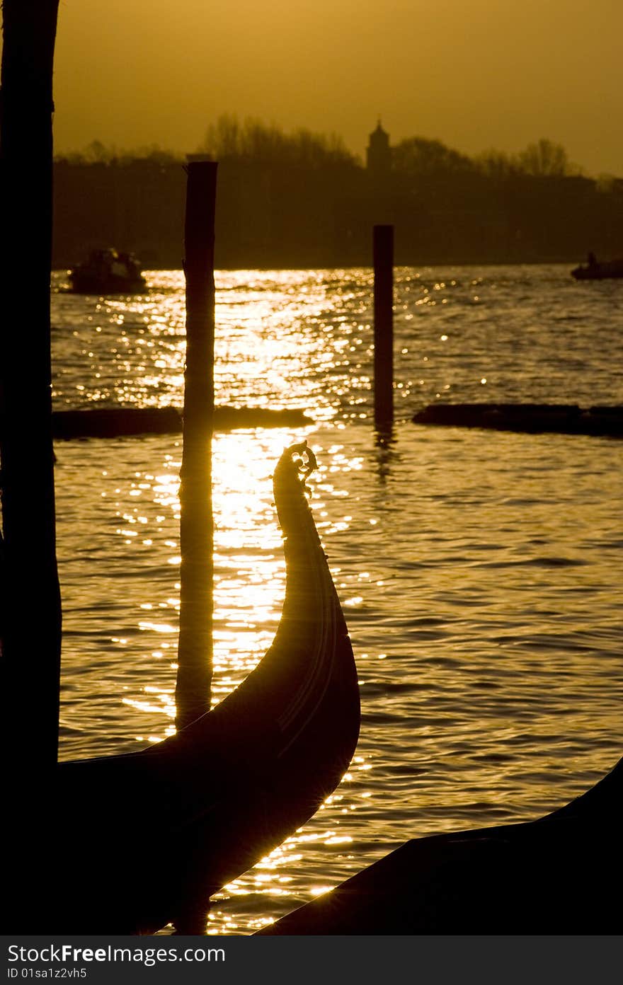 Gondola Rostrum In Sunlight