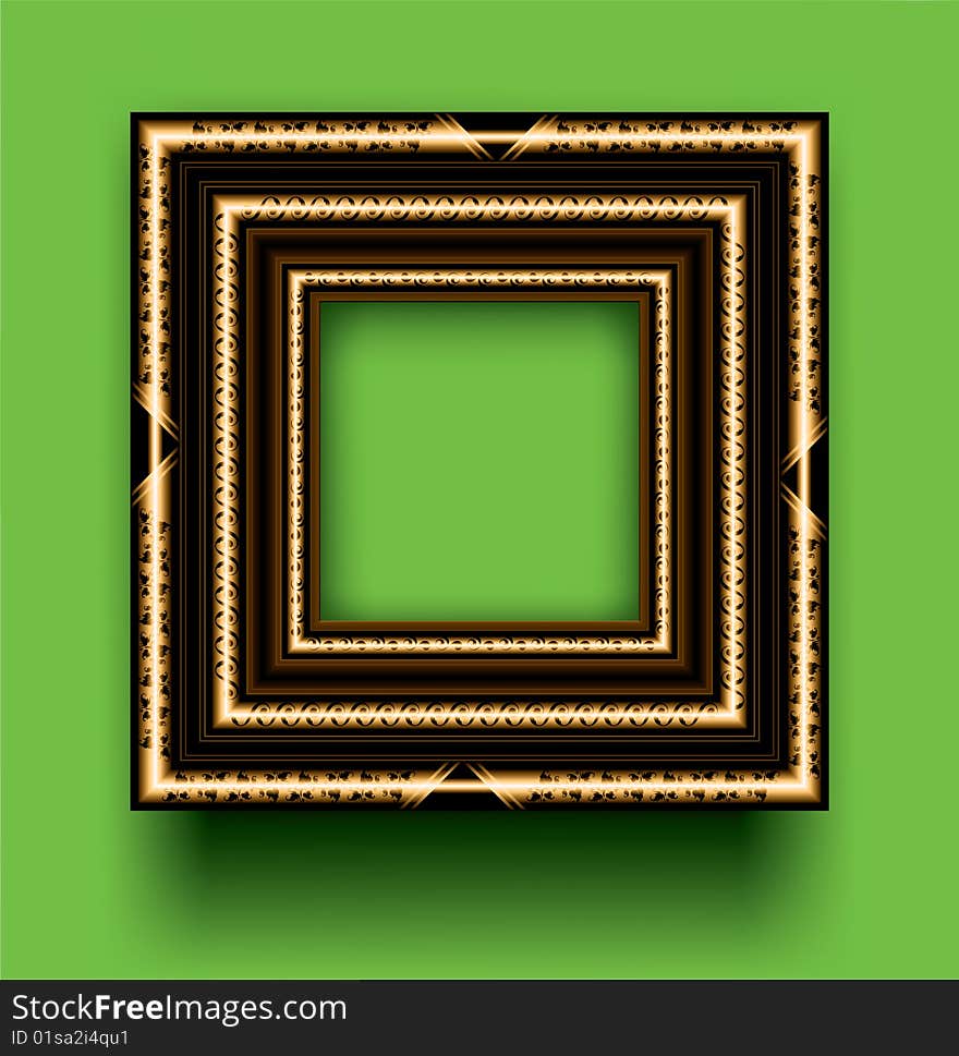 Frame on a green background