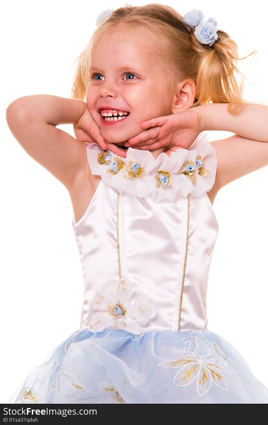 Portrait of the happy girl,isolated on  white. Portrait of the happy girl,isolated on  white.