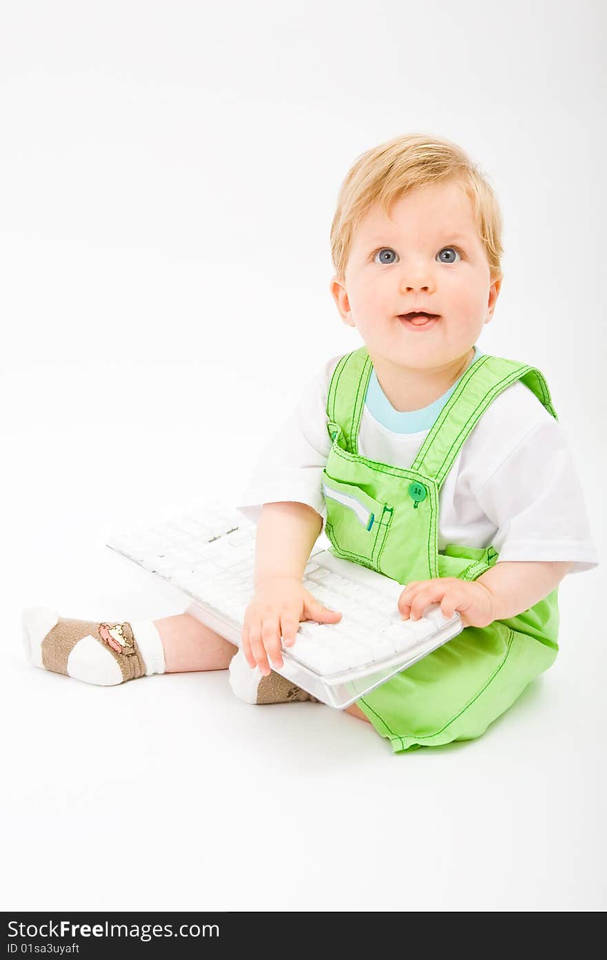 Baby With White Keyboard