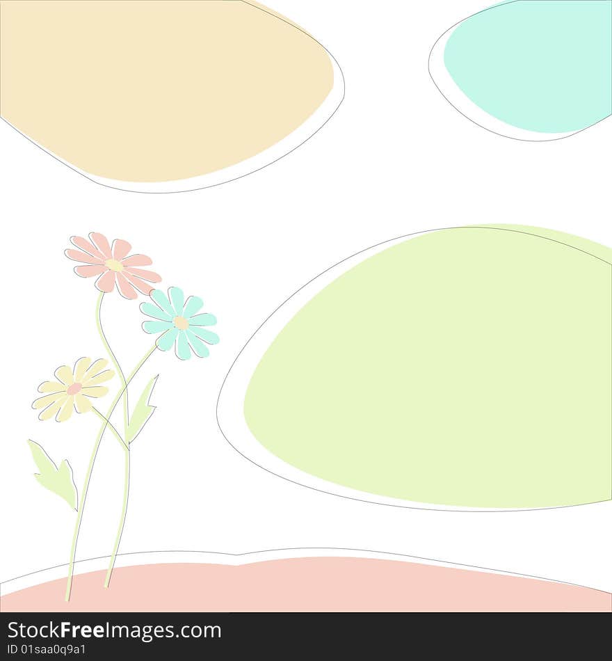 Decorative colorful design with flowers. Decorative colorful design with flowers