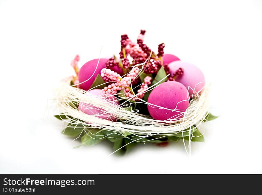 Easter eggs decoration on white. Easter eggs decoration on white