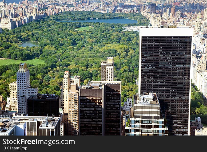 Aerial view of New York city, USA.