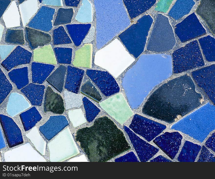 Blue green abstract pattern in mosaic tiles. Blue green abstract pattern in mosaic tiles