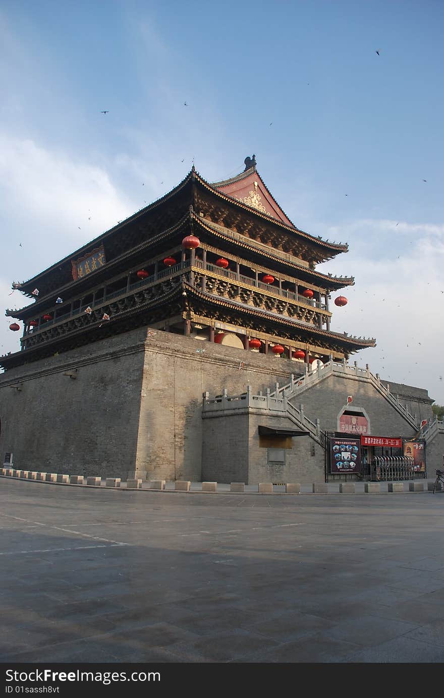 Xian drum tower.China,Shanxi