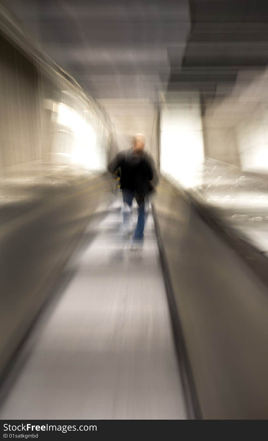 Man in escalators