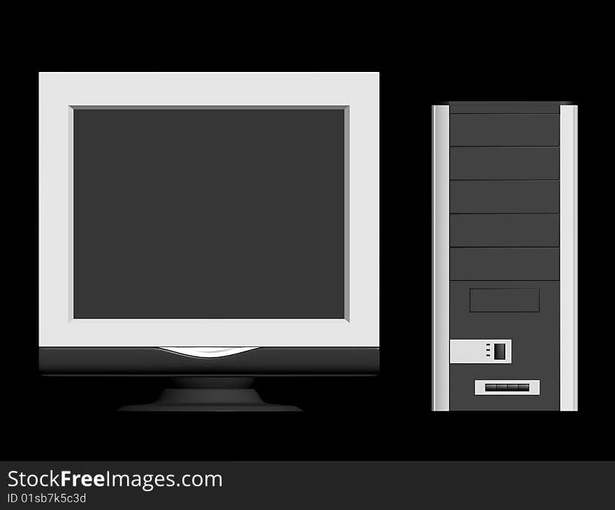 Computer and monitor