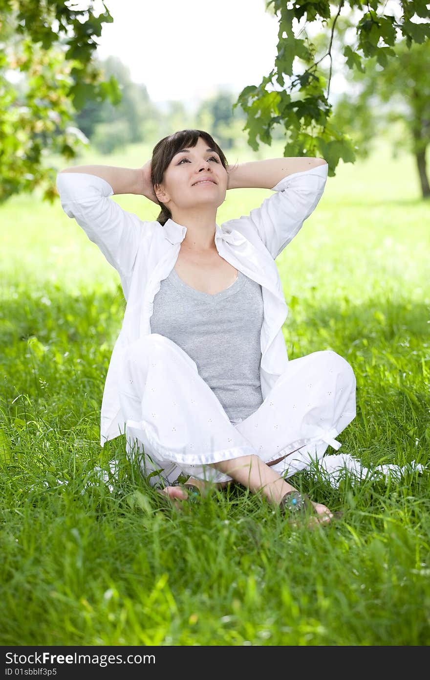 Woman on grass